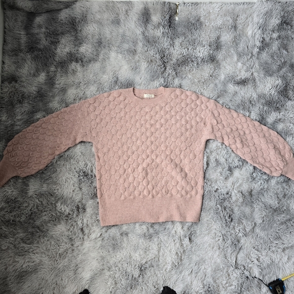 Elan Sweaters - Elan Pink Textured Women's Sweater M